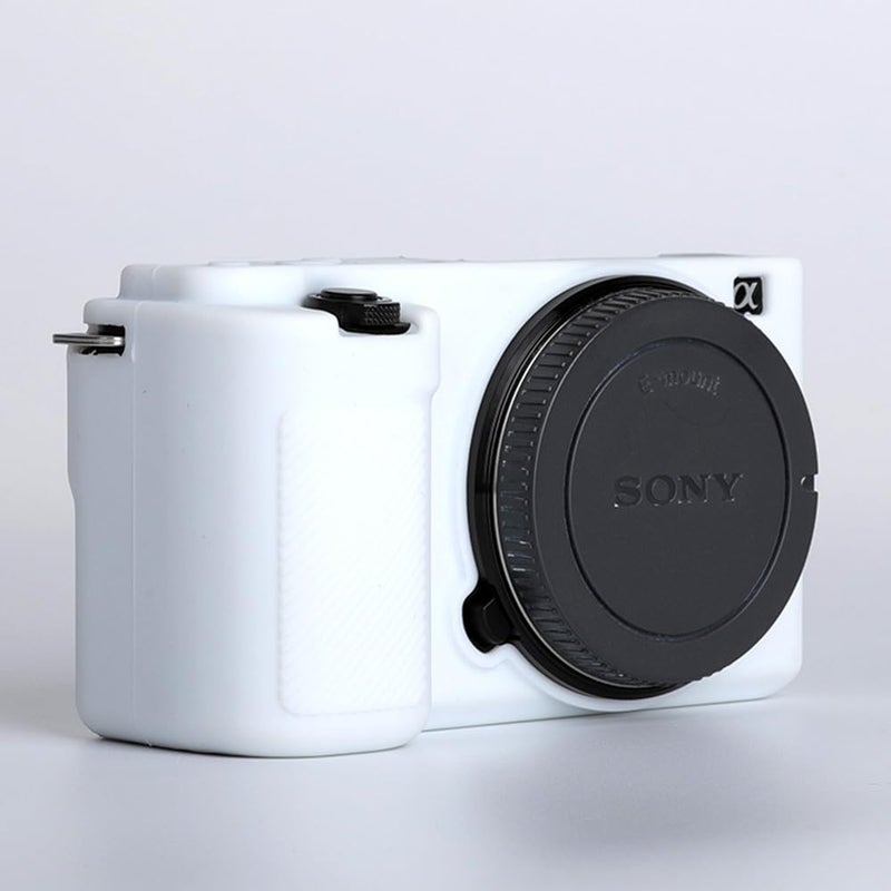 Pocoukate Camera Case for Sony ZV-E10 / ZV-E10L  Vlog Style Alpha ZV-E10 ZV-E10L Digital Camera Anti-Scratch Slim Fit Soft DSLR Camera Sleeve with Screen Protector (White) - Image 3